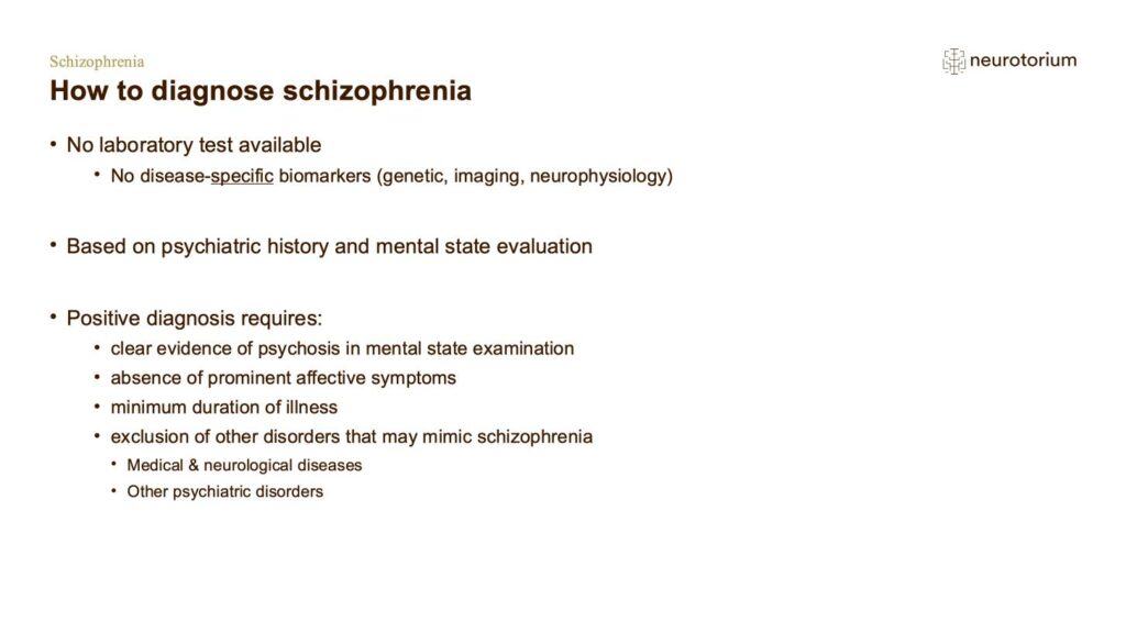 How to diagnose schizophrenia